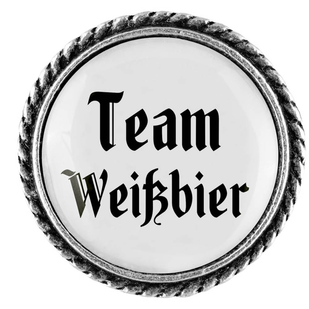 Gaudiknopf Anstecker "Team Weißbier"