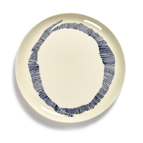 Serax Teller Feast "White Swirl Stripes Blue"