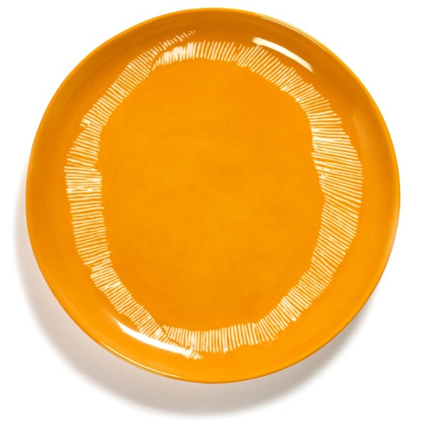 Serax Teller White Feast "Sunny Yellow Swirl-Stripes" 19 cm 