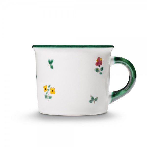 Kaffeehaferl "Streublumen grün"