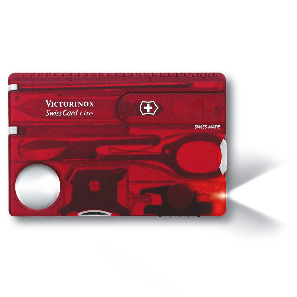 Taschenmesser "Swiss Card Lite" - Rot-Transparent