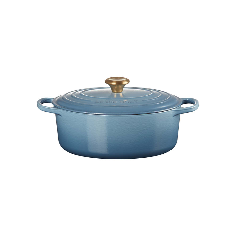 Le Creuset Guss-Bräter oval 29cm Chambray "Signature"