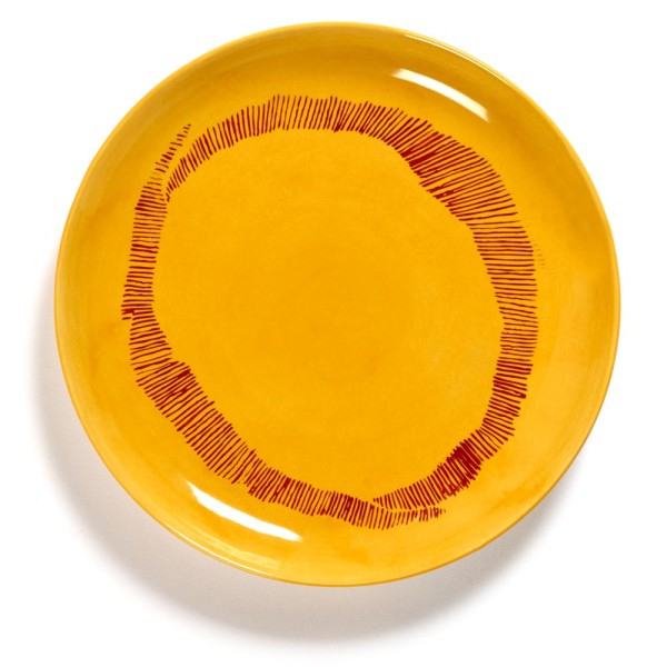 Serax Teller Feast Sunny Yellow Swirl Stripes Red 26,5 cm 