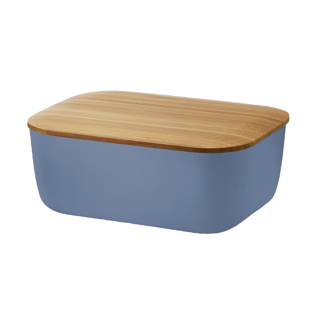 RIG-TIG Butterdose mit Holzdeckel "BOX-IT" blau