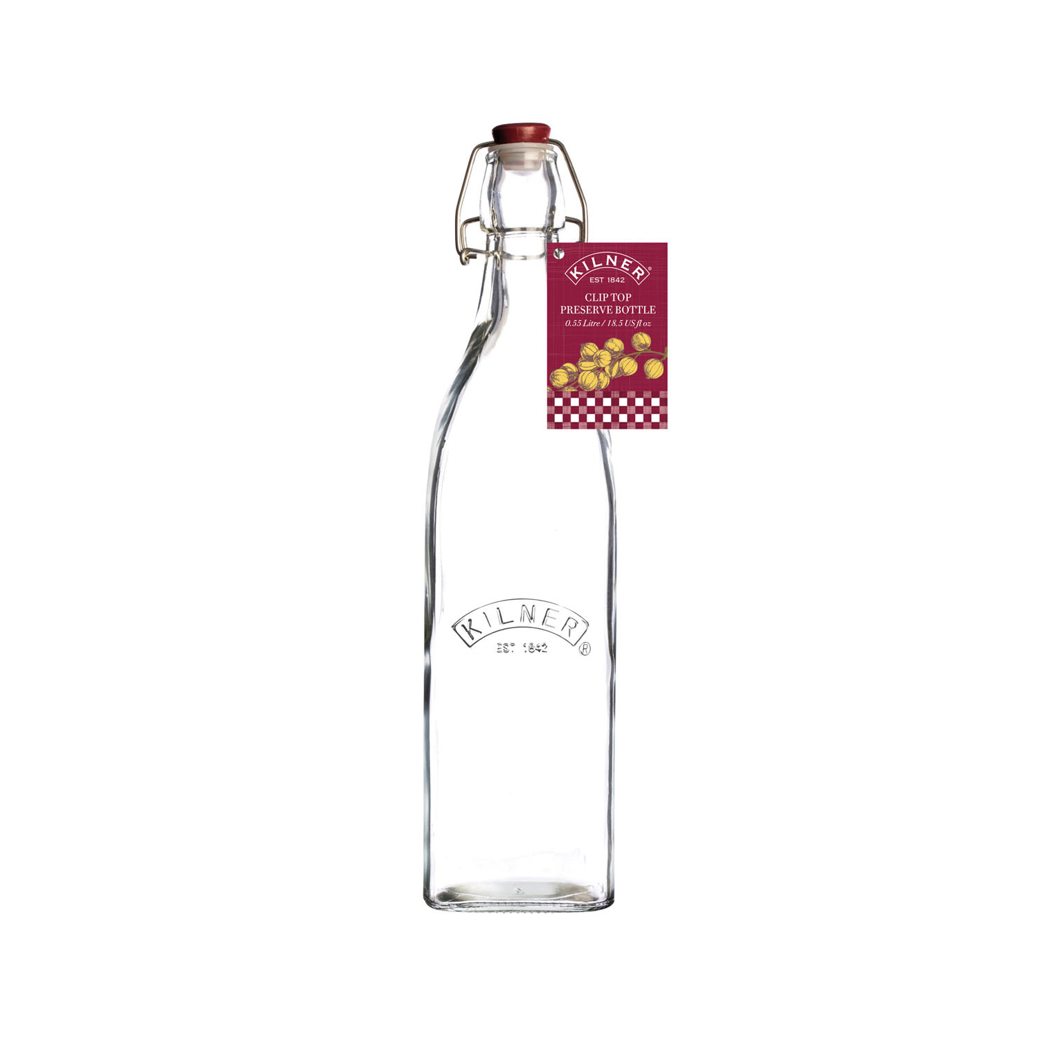 Quadratische Bügelverschluss Flasche, 0.55 Liter